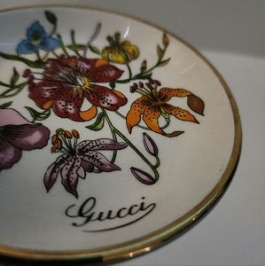 Rare Vintage x GUCCI Porcelain Floral Print Trinket Dish Ashtray